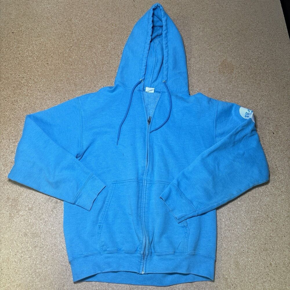 Trader Joe's Hoodie Zip Up Medium Sweatshirt Employee Logo Promo F3